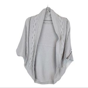 QUICKSILVER Gray Open Shrug Silver Chain Cardigan